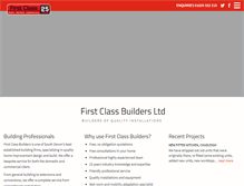 Tablet Screenshot of firstclassbuilders.co.uk